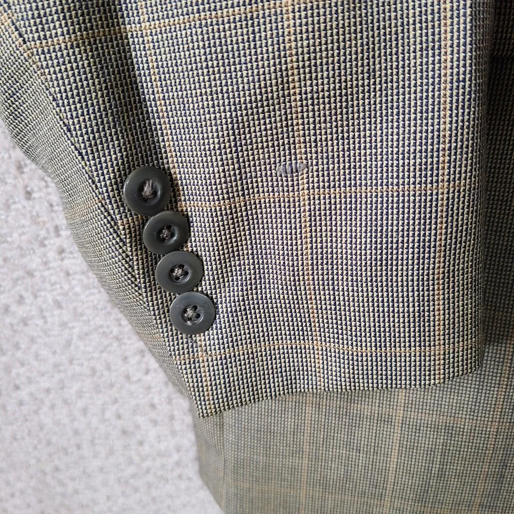 Vintage Chaps‎ Ralph Lauren Jacket Mens 44T Brown Plaid Blazer 2 Button Wool
